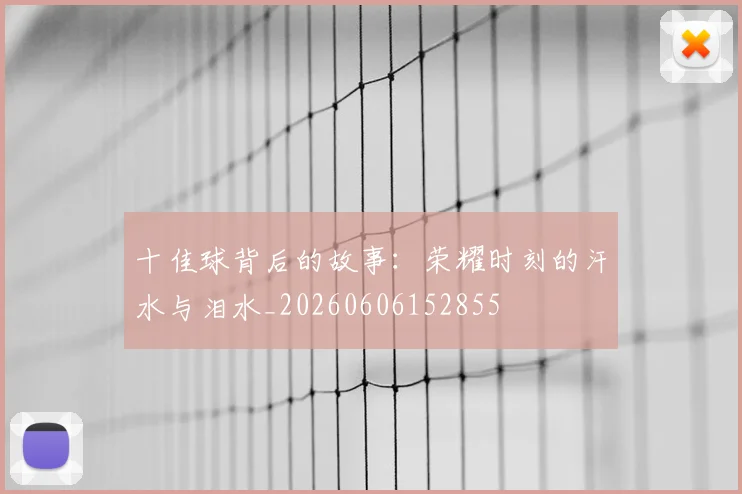 十佳球背后的故事：荣耀时刻的汗水与泪水_20260606152855